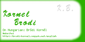 kornel brodi business card